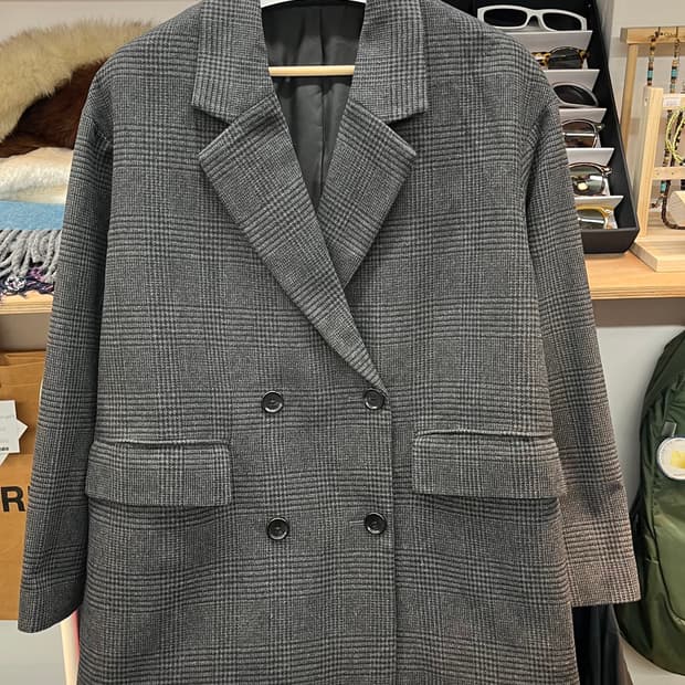 [55~66] GU 지유 체크 더블자켓 L 