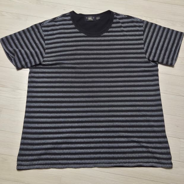Rrl 더블알엘 자카드 스트라이프 티셔츠 블랙