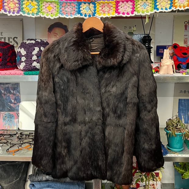 80s Vintage Japanese Rabbit Fur Jacket 
