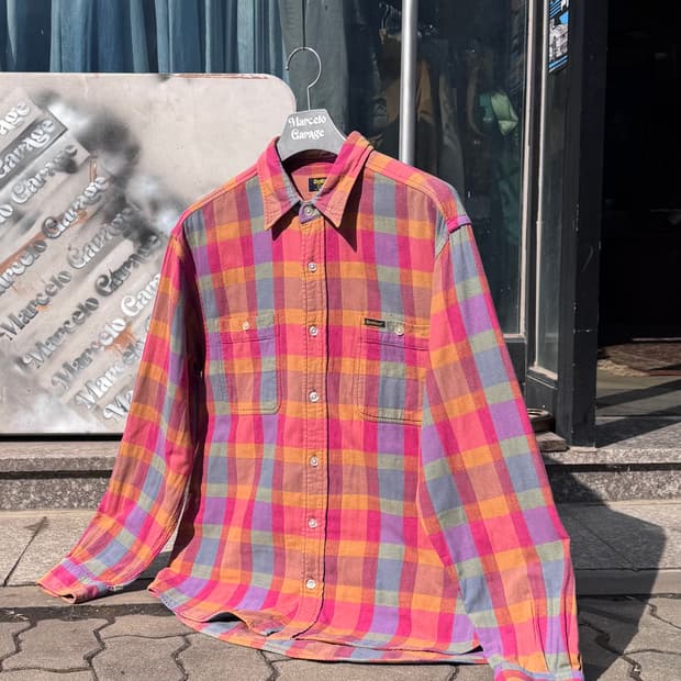 빈티지 oshkosh 체크 플란넬 셔츠 L (608)