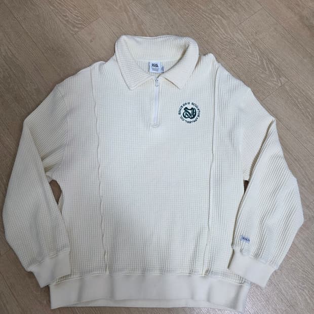 스컬프터 코튼 반집업 와플 니트 M