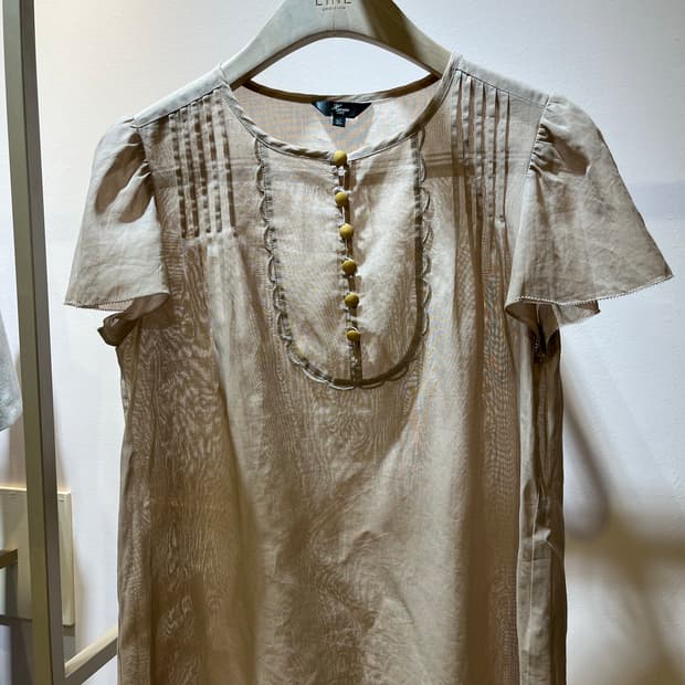 일본 면 오간자 블라우스