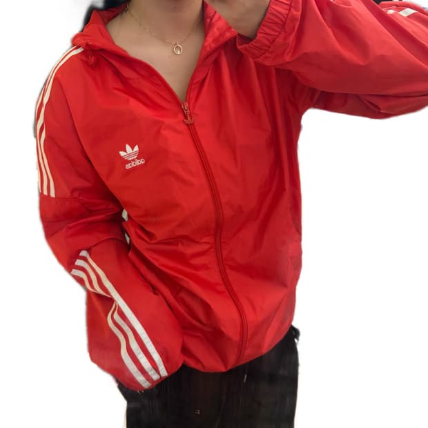 🔥아디다스 오리지널스 트레포일 레드 후드 바람막이🔥