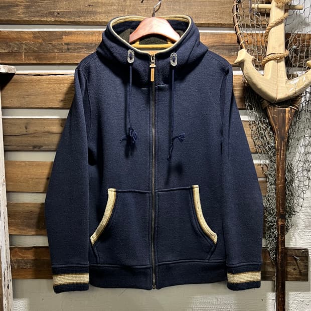 [M]Heartful Clothes&Dream 네이비 파일 후드 플리스