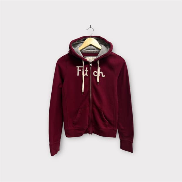  아베크롬비 버건디 후드집업 M