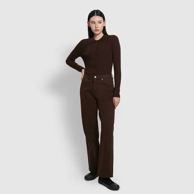 JAJU 자주 여 루즈핏 와이드 브라운 데님 팬츠 (28사이즈)