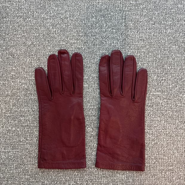 드리스 반 노튼 레더 글러브 버건디 L 