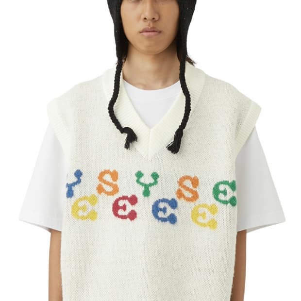 [급처] Rainbow Knit Vest Cream