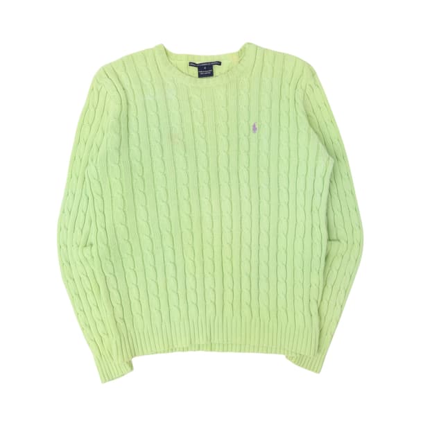 폴로 랄프로렌 라이트 그린 코튼 케이블 니트