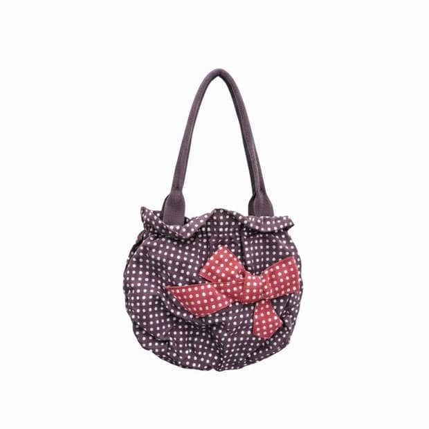 땡땡이 리본 토트백 