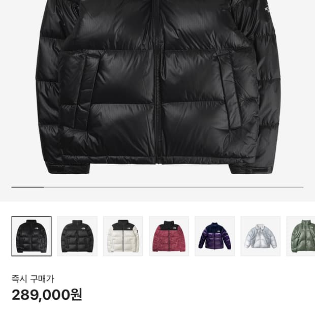 노스페이스 화이트 라벨 노벨티 눕시 RDS 다운 자켓 블랙