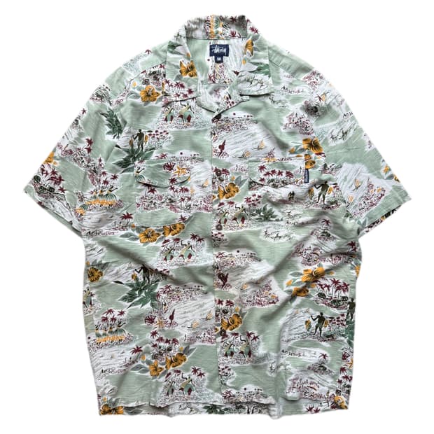 90s 스투시 하와이안 셔츠 M(XL)
