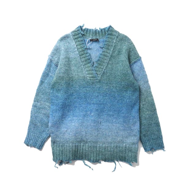EMODA Over V Neck Crash Knit