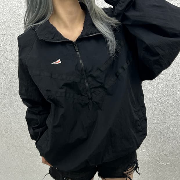 나이키 미니로고 블랙 후드 아노락 2XL