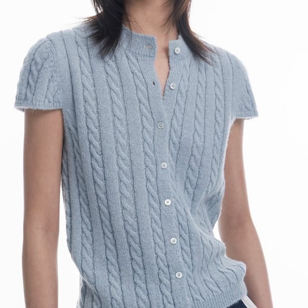Haag a cap sleeve knit baby blue
