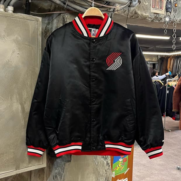 퓨마 NBA 포틀랜드 새틴 바시티 자켓 블랙 L #csz2303
