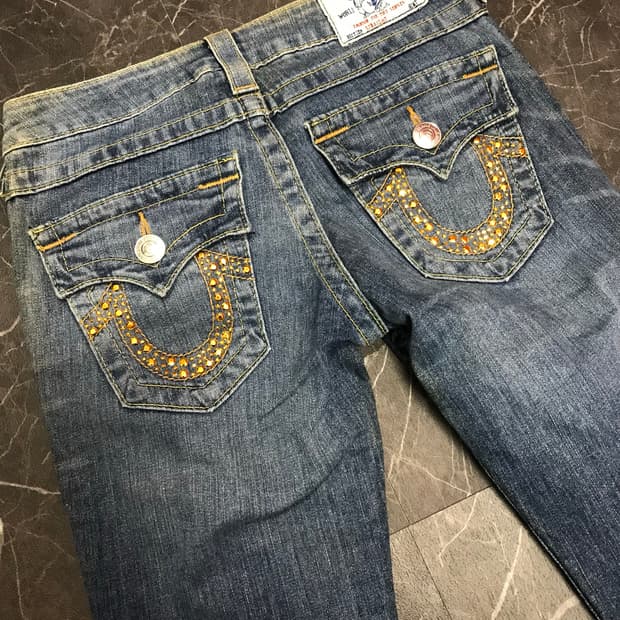 트루릴리젼 Gold Cubic logo Pants