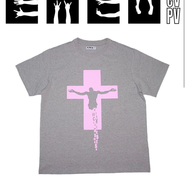 EMEW Etumikeverywear 반팔티 그레이 핑크 M