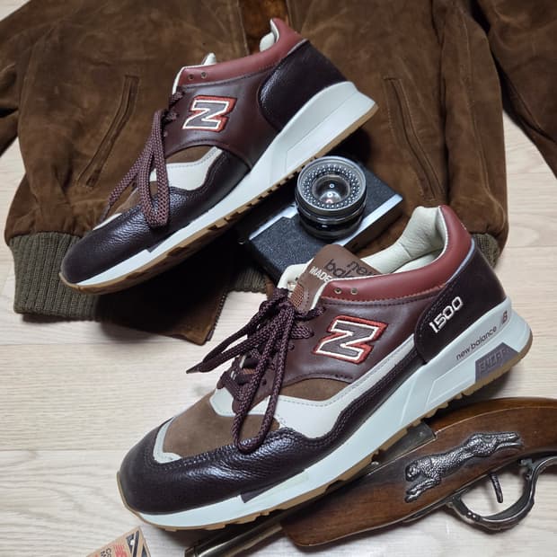 (핏팅모델 촬영용 1회 착)뉴발란스 1500 브라운 가죽 콤비 스웨이드 