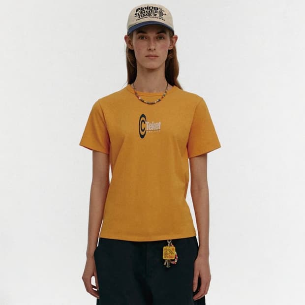 Teket symbol women tee yellow 테켓 반팔티