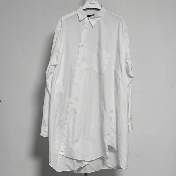 18aw 꼼데가르송 옴므플러스 비대칭 롱 셔츠 l
