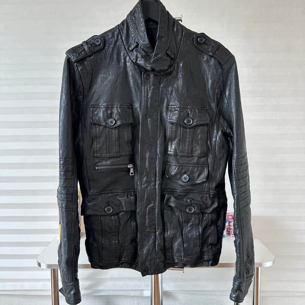 Lamb Leather Multi Pocket Field Jacket