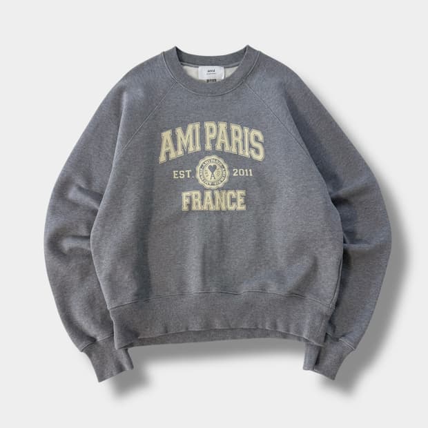 아미 루즈핏 파리프랑스 프린팅 스웻셔츠