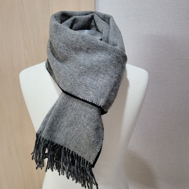 숲 SOUP 양면 울 머플러 그레이/블랙
