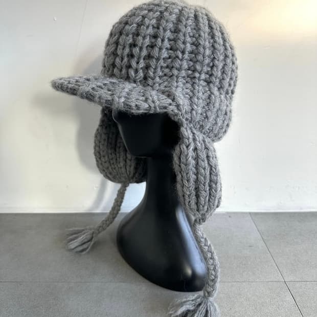 키지마 타카유키 울 이어플랩 그레이 카멜사장