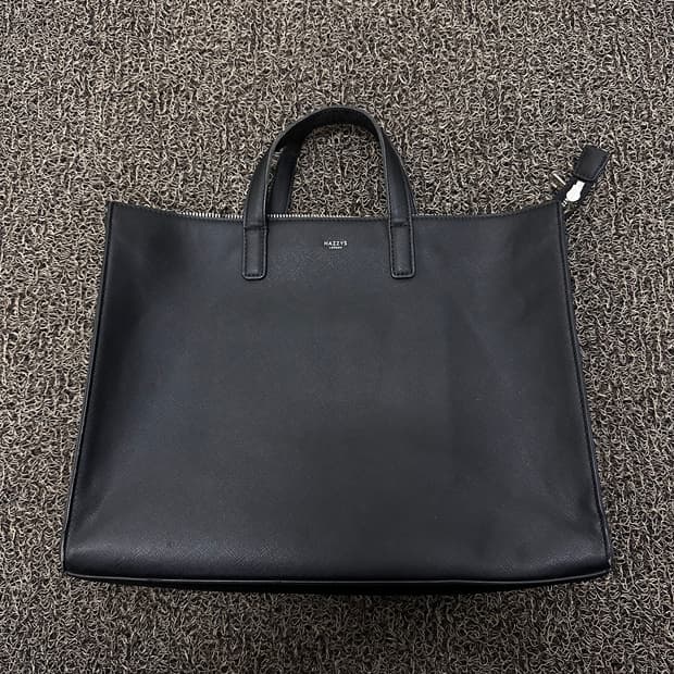 HAZZYS 헤지스 토트백 가죽 가방 블랙 노트북 서류 가방