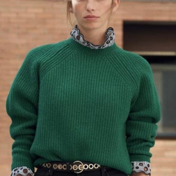 산드로 프릴 레이어드 니트