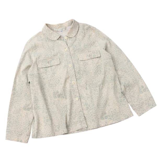 AGASA 아가사 빈티지 레오파드 패턴 라운드 카라 워크 셔츠