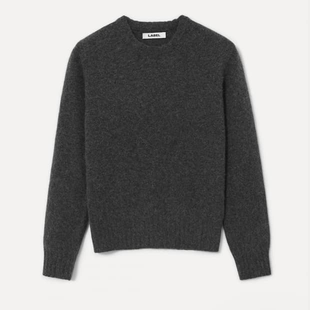 라벨아카이브 크루넥 스웨터 니트 차콜 2사이즈