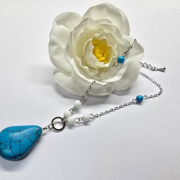 터키석 원석 목걸이