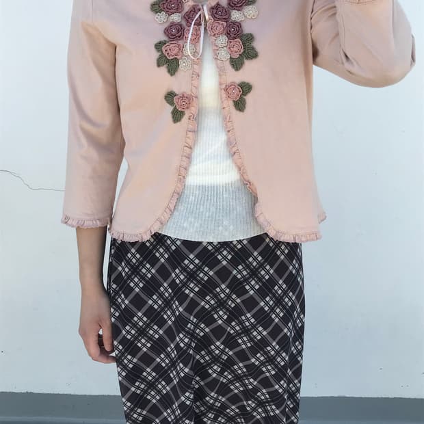 골지 레이스 슬리브리스