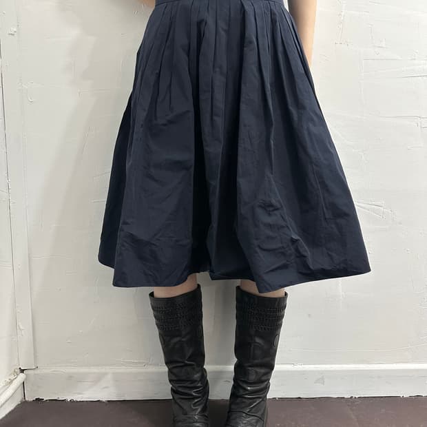 dolly-sean navy pleats skirt