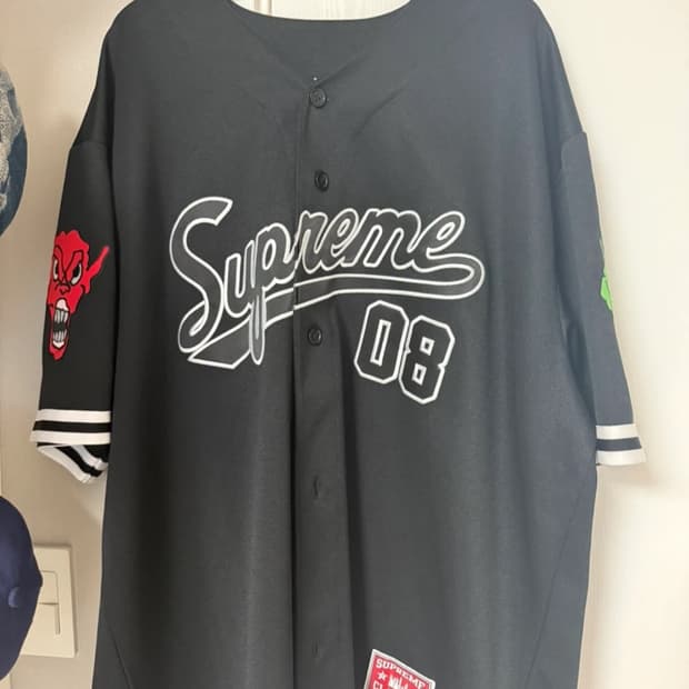 슈프림 미첼&네스 다운타운 헬 베이스볼 저지 23FW