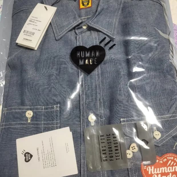 휴먼메이드 샴브레이 워크셔츠 L