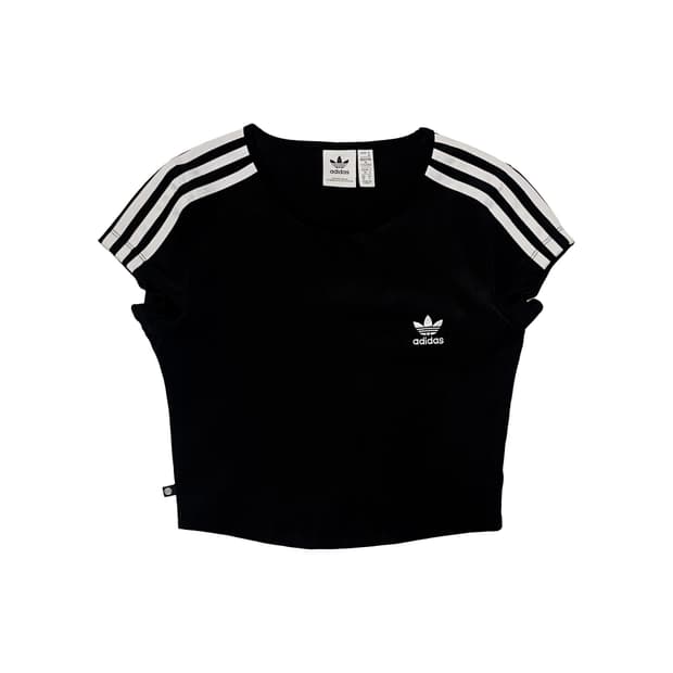 아디다스 삼선 크롭티 반팔티