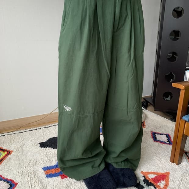 younger song.. deep green work pants