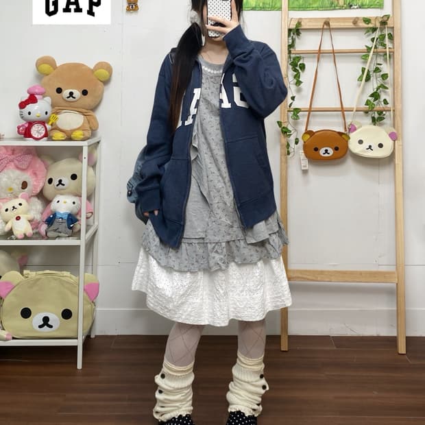 ꒰ঌ 네이비 갭 후드집업 세트 ໒꒱