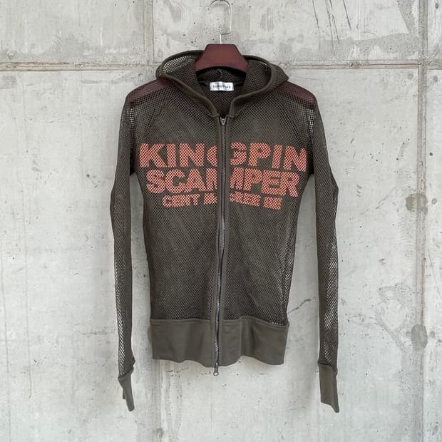 Vtg see through hooded zip up