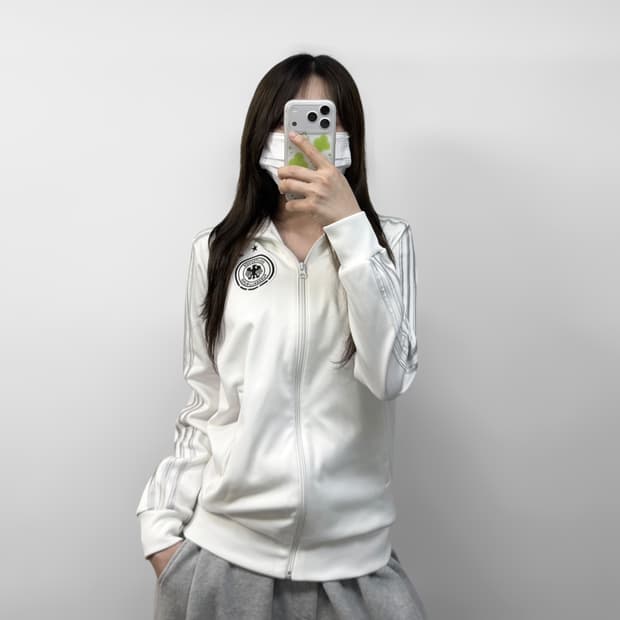 아디다스 독일 트랙탑 져지 화이트 실버 (대장급)