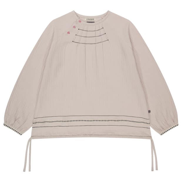 COYSEIO X BLYTHE ZIGZAG PINTUCK BLOUSE