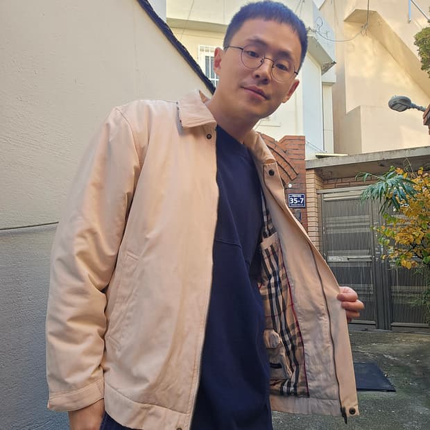 Burberry 정품 버버리 상아 폴리쉘 자켓 M사이즈