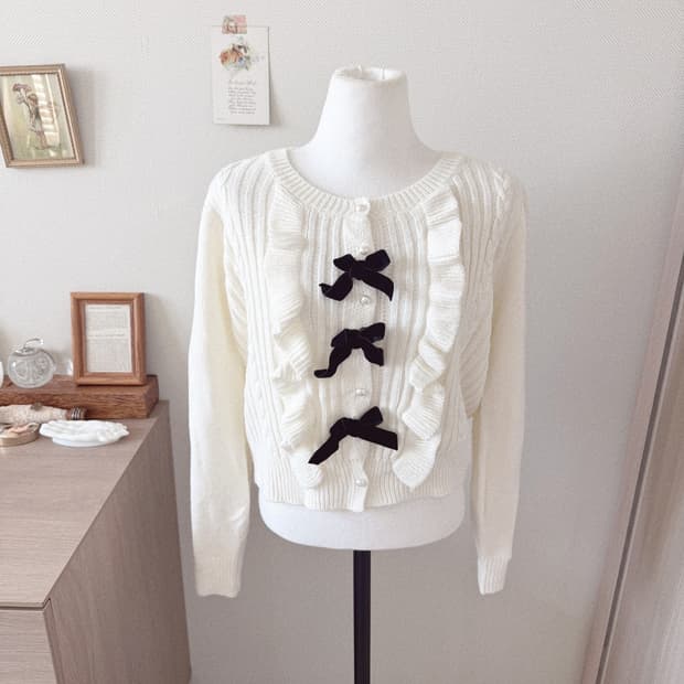 귀여운 리본 가디건