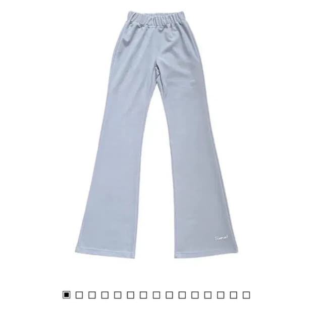 지초이 컴포트 플리스 플레어 팬츠 블루 그레이 