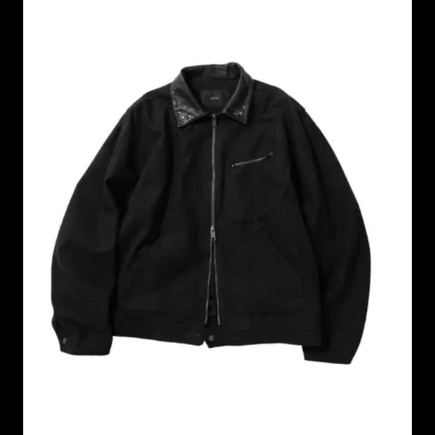 ETCE 레더 카라 워크 자켓 블랙 s