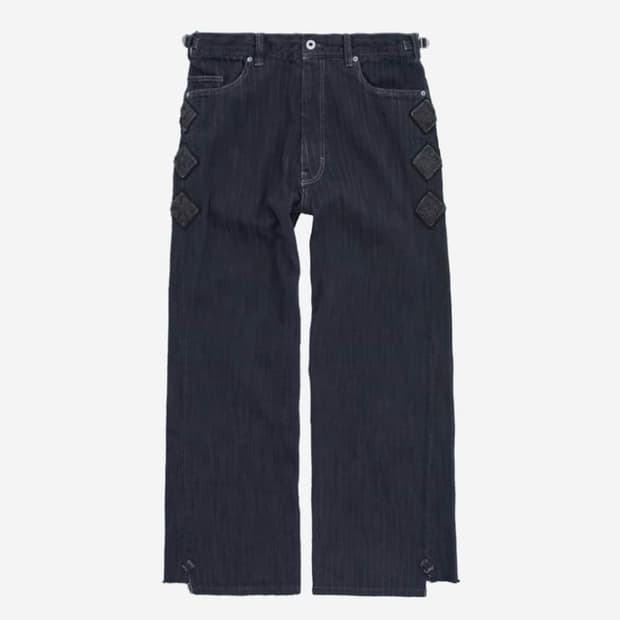 폴리테루 행크 스트라이프 스트레이트 데님 블루 차콜