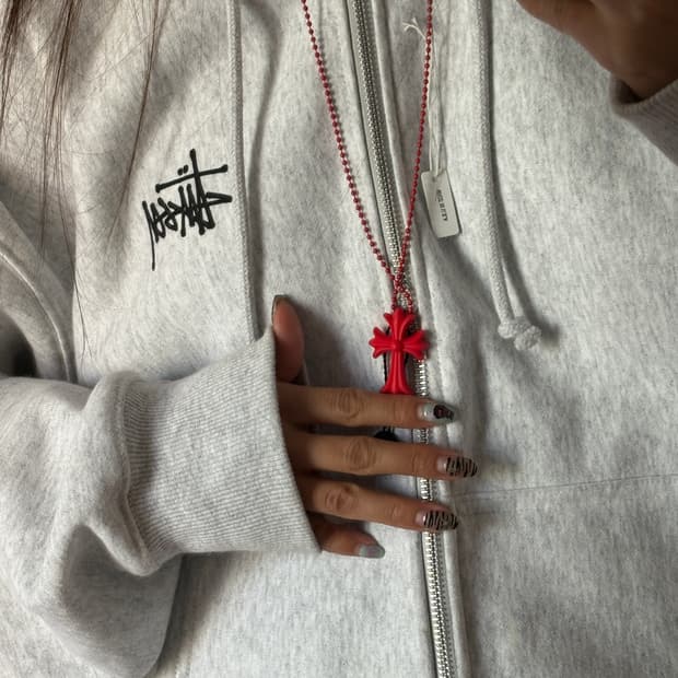 크롬히츠 목걸이 (레드십자가)